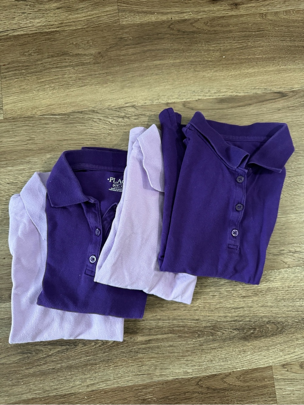 The Children's Place Purple Polo Tops - Light Lavender & Deep Purple
